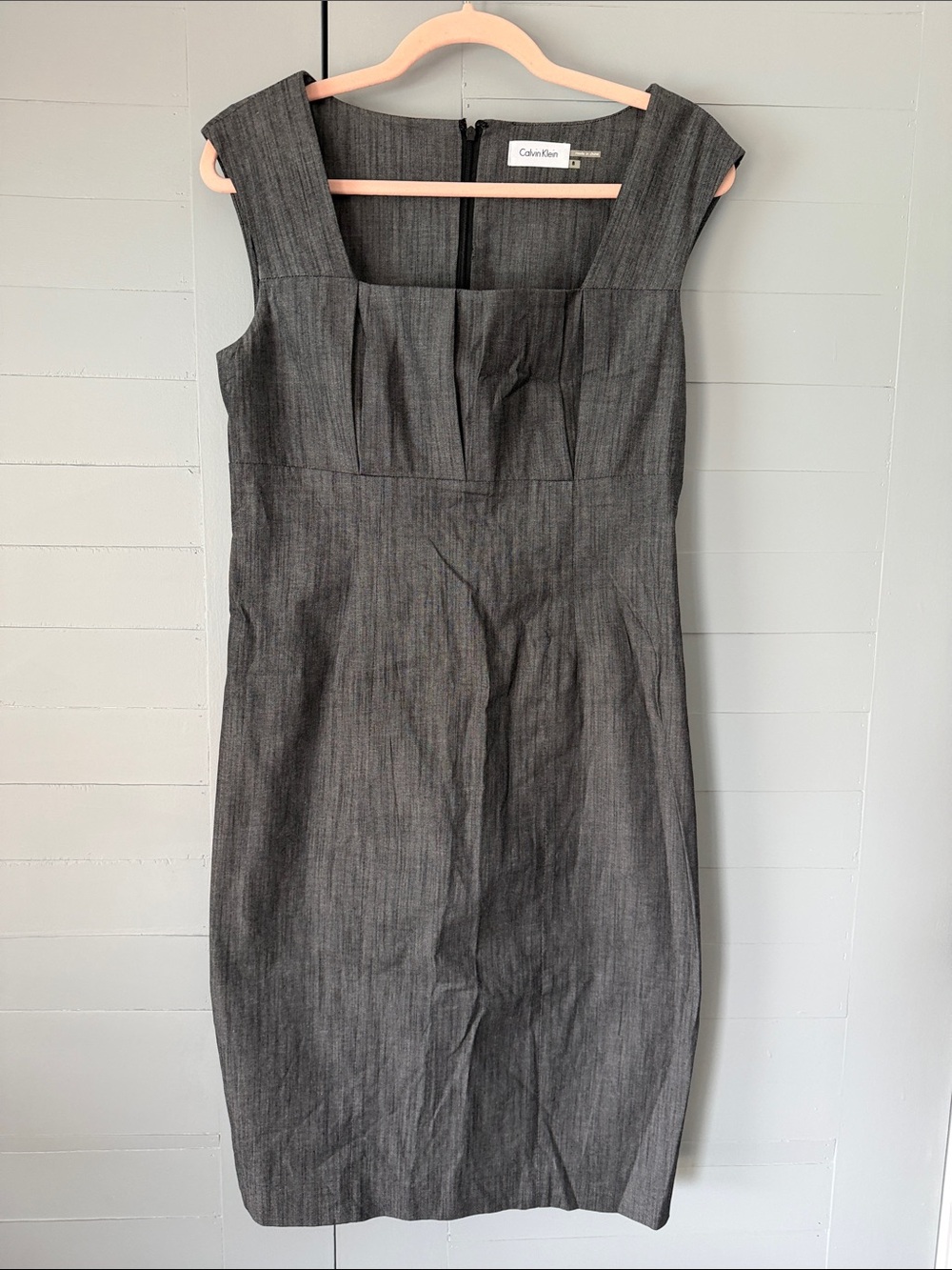 Calvin Klein Charcoal Pinstripe Sheath Dress